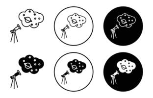 astronomy icon sign set in outline style graphics design vector