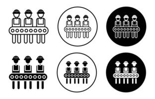assembly icon sign set in outline style graphics design vector