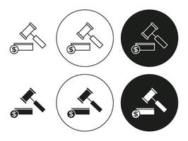 Auction outlined icon contour line . Auction flat and simple set design vector
