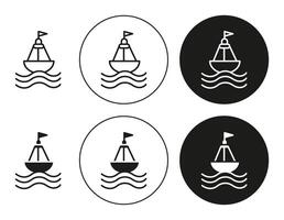 Buoy flat editable icon mark set. Buoy illustration with thin stroke vector