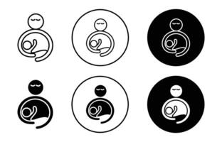 breast feeding outline line icon set sign for web app vector