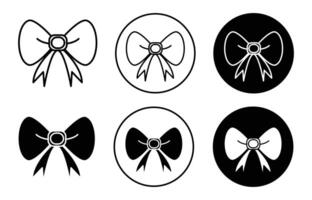 bowknot simple icon collection set on white background color vector