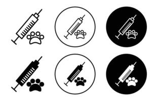animal injection flat line icon set. animal injection Thin line illustration vector