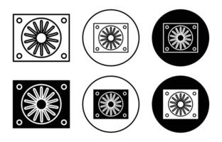 air exhauster outline line icon set sign for web app vector
