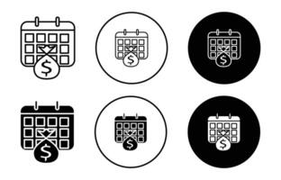 Annuity icon sign set in outline style graphics design vector