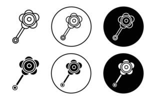 baby rattle simple icon collection set on white background color vector