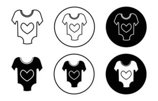 baby onesie outline line icon set sign for web app vector