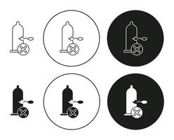 Broken condom line logo art icon mark. Broken condom outline drawing set vector
