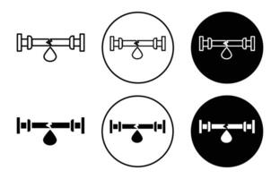 broken pipe flat line icon set. broken pipe Thin line illustration vector