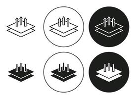 Breathable leather flat editable icon mark set. Breathable leather illustration with thin stroke vector
