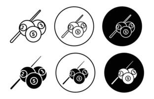billiards icon set vector