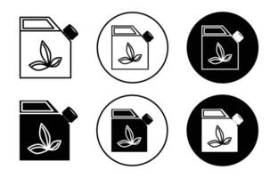 biofuel canister simple icon collection set on white background color vector