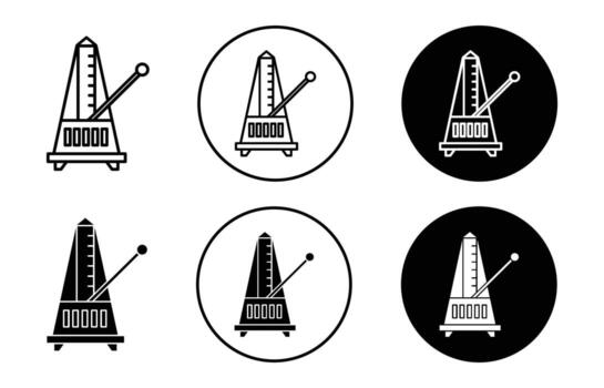 classic matronome outline line icon set sign for web app vector