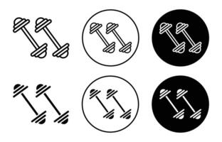 dumb bell pair icon vector