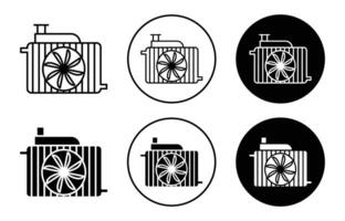 car radiator icon sign set in outline style graphics design vector
