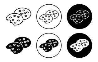 Cookie icon mark set symbol for web application vector