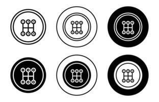car gearbox simple icon collection set on white background color vector