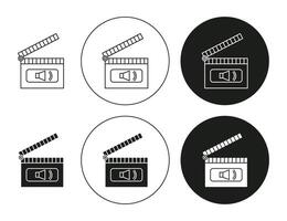 Casting call icon set in thin line outline style. Casting call linear sign vector