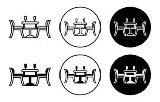 dining table icon mark set symbol for web application vector