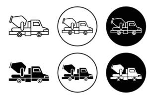cement mixers icon mark set symbol for web application vector