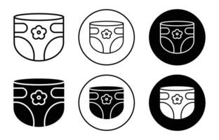 diaper simple icon collection set on white background color vector