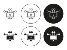 Ddos outlined icon contour line . Ddos flat and simple set design vector