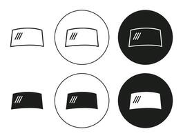 car windscreen linear thin line icon graphics. car windscreen set use for web ui or app vector