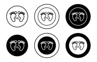 carbon footprint simple icon collection set on white background color vector