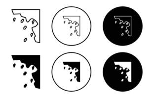 Cliff icon sign set in outline style graphics design vector