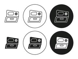 car glove compartment linear thin line icon graphics. car glove compartment set use for web ui or app vector