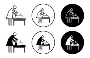 changing table icon mark set symbol for web application vector