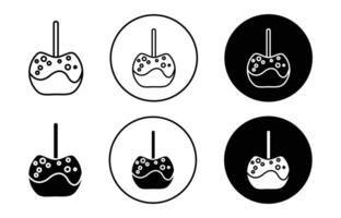 caramelized apple flat line icon set. caramelized apple Thin line illustration vector