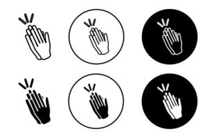 clapping hands icon mark set symbol for web application vector