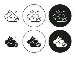 Clean Air flat line icon collection. Clean Air set in black and white color vector