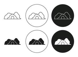 cave linear thin line icon graphics. cave set use for web ui or app vector