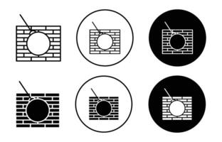 demolition icon sign set in outline style graphics design vector