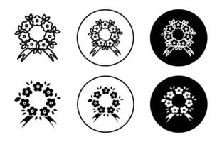 funeral wreath flat line icon set. funeral wreath Thin line illustration vector