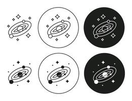 Galaxy linear thin line icon graphics. Galaxy set use for web ui or app vector