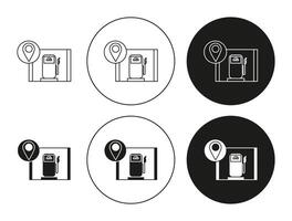 Gas station simple symbol icon. Gas station set in a editable stroke. vector