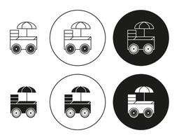 Food cart icon mark set symbol for web application vector