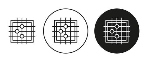 Go game linear art icon set. Go game mark for web vector