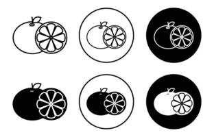 grape fruit simple icon collection set on white background color vector
