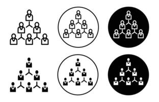 hierarcheal straucture flat line icon set. hierarcheal straucture Thin line illustration vector