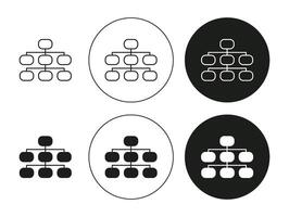 Hierarchical structure Isolated on White Background set. Hierarchical structure line art logo vector