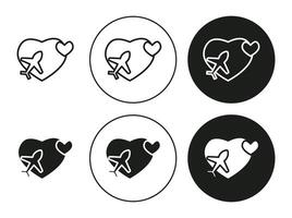Honeymoon linear thin line icon graphics. Honeymoon set use for web ui or app vector