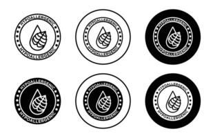 hypoallergenic tested simple icon collection set on white background color vector