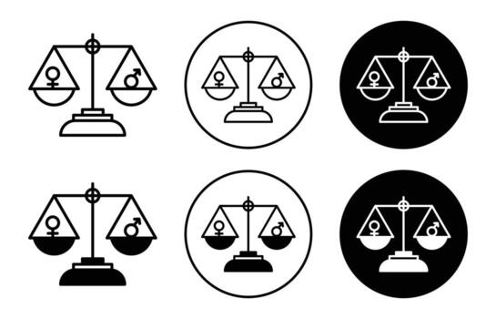 equality simple icon collection set on white background color vector