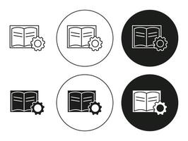Guide flat line icon set. Guide Thin line illustration vector