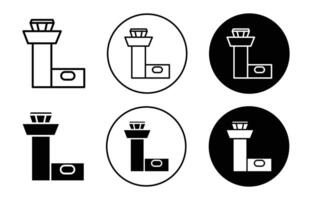 flight control tower flat line icon set. flight control tower Thin line illustration vector