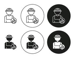 Firefighter icon mark set symbol for web application vector